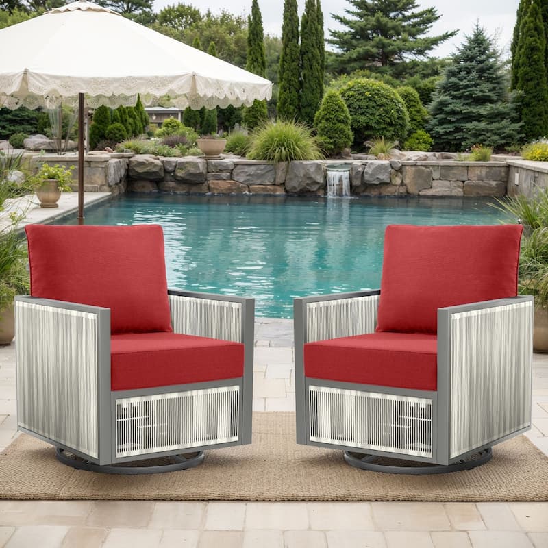 2 Pairs 6 Inch Seat & Back Cushion - Red - 6 Inch