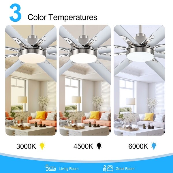 Ceiling fan with led color changing light on sale