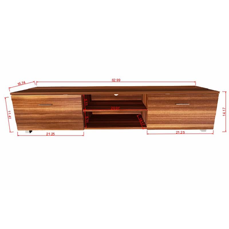 70 Inch TV Stands with 2 Storage Cabinet & Open Shelves