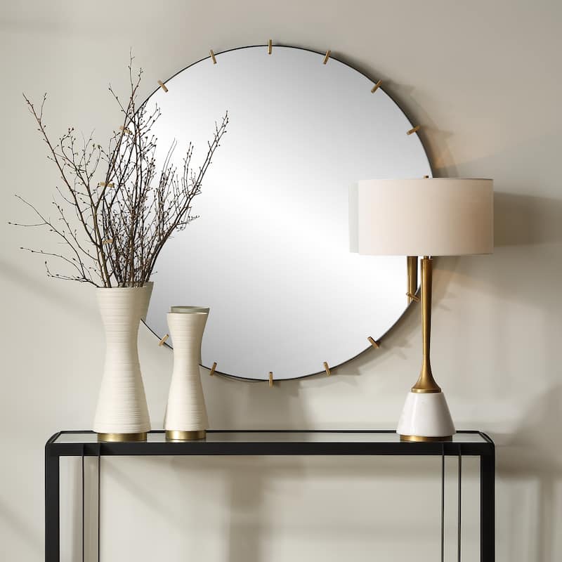 Uttermost Pali Industrial Round Mirror - 43.11'' H X 43.11'' W X 2.56'' D