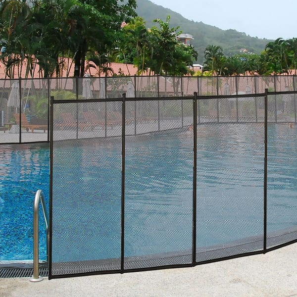 slide 2 of 10, Costway In-Ground Swimming Pool Safety Fence Section Accidental Black