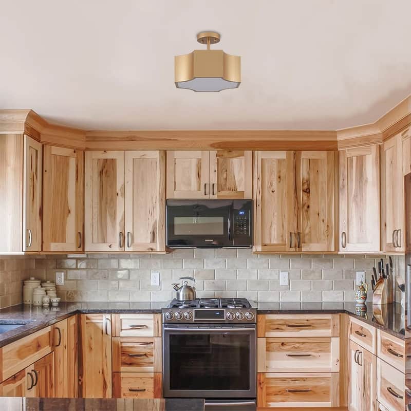 3 Light bulbs light gold light fixture acrylic, metalc ceiling light - N/A