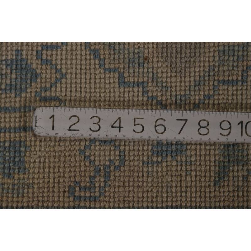 Hand Knotted Oriental 100% Wool Carpet Transitional All-Over Navy Blue & Blues Oushak Area Rug - 12' 11'' X 9' 5''