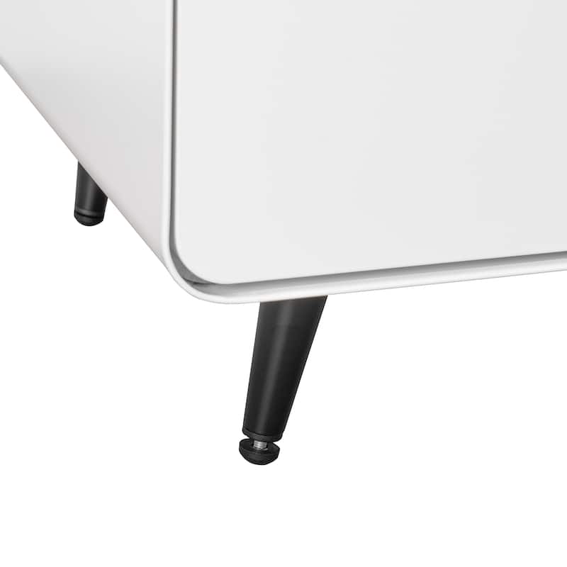 Modern Steel Nightstand Storage Cabinet with 3 Drawers for Living Room,Bedroom