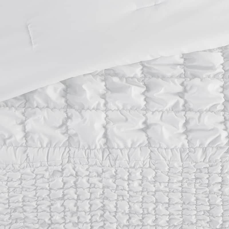 Madison Park Liliana 3 Piece Stripe Ruched Comforter Set