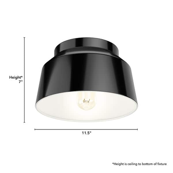 dimension image slide 0 of 4, Hunter Cranbrook 1-Light Flush Mount Ceiling Light - Bathroom, Office, Hall, Kitchen - Mid-Century Modern - Damp Rated!