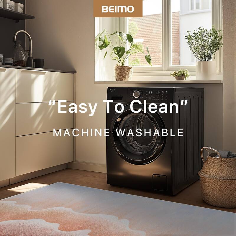 Mcow Modern Abstract Machine Washable Low Pile Area Rugs - 8'X10'