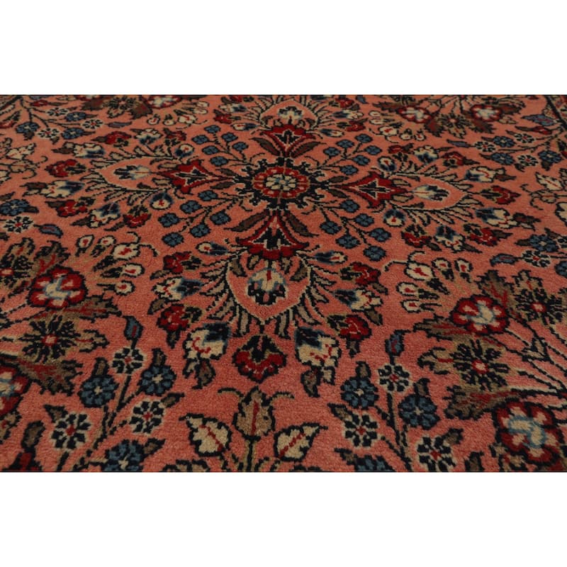 3'2''x3'4'' Hand Knotted Wool Rose Sarouk Traditional Rug - 3' 2'' x 3' 4''