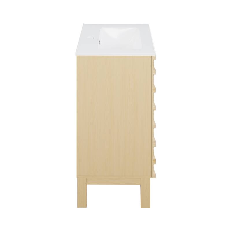 Cascade 30" Freestanding Bathroom Vanity In Natural Oak With Sink Top - 30