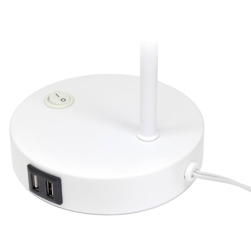 Curved Arm Desk Lamp with Glass Shade - 15.75" - White