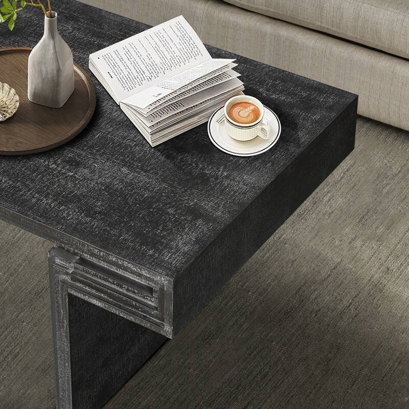 Double-Tier Structure with Rustic Finish Coffee Table
