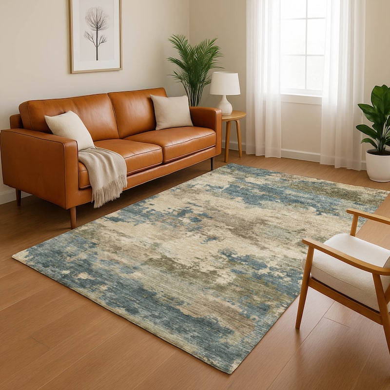Premium Washable Super Soft Modern Chic Mayfield Rug - Teal - 2'6" x 3'10"