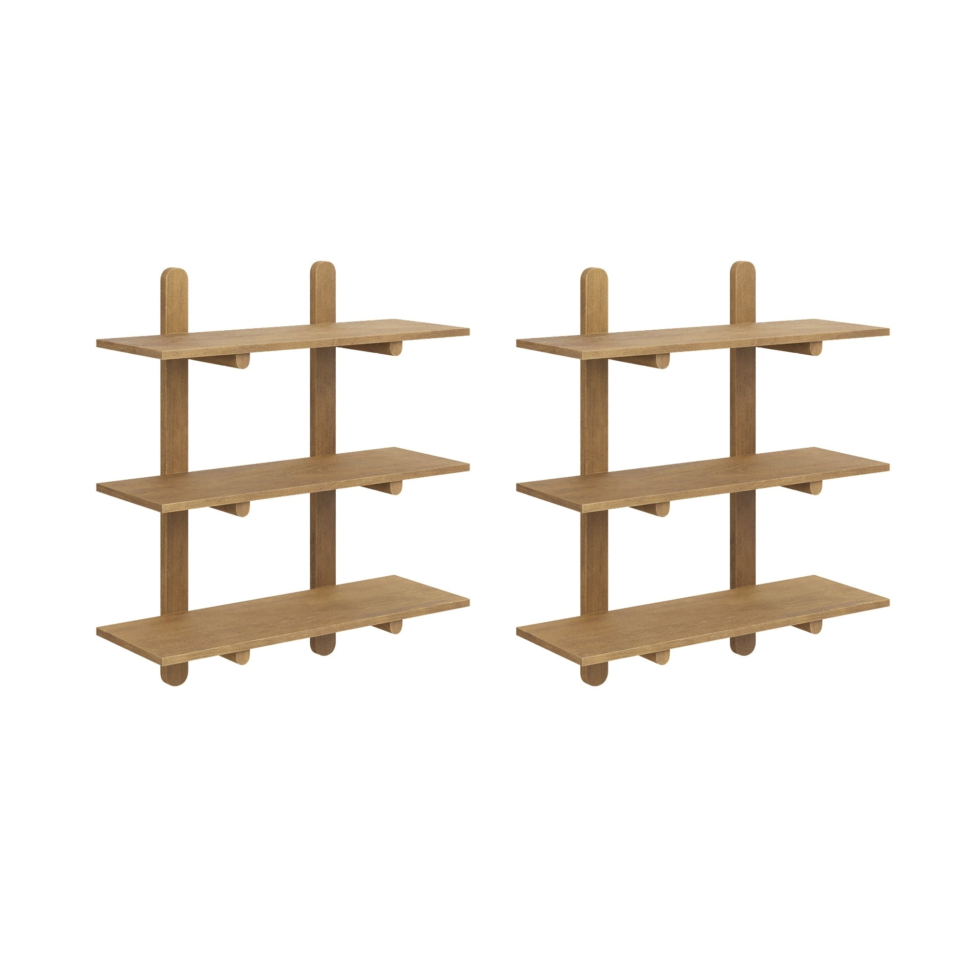 Nathan James Frankie 3-Tier Wall Mounted Wood Shelf with Solid
