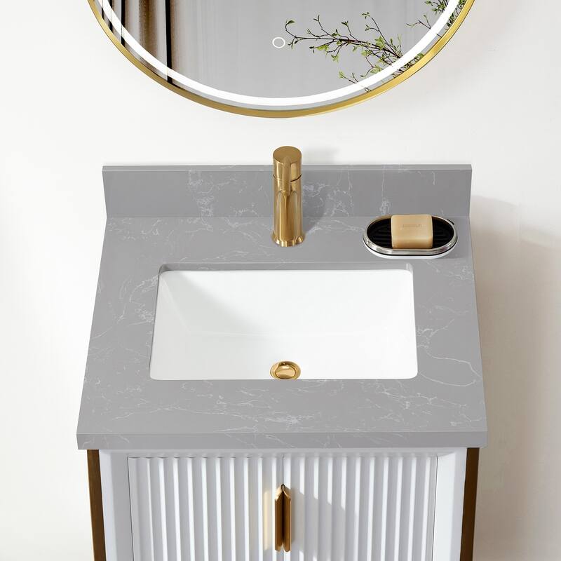 Miseno MVT-MALA25 Malaga 25" Stone Vanity Top with Backsplash and