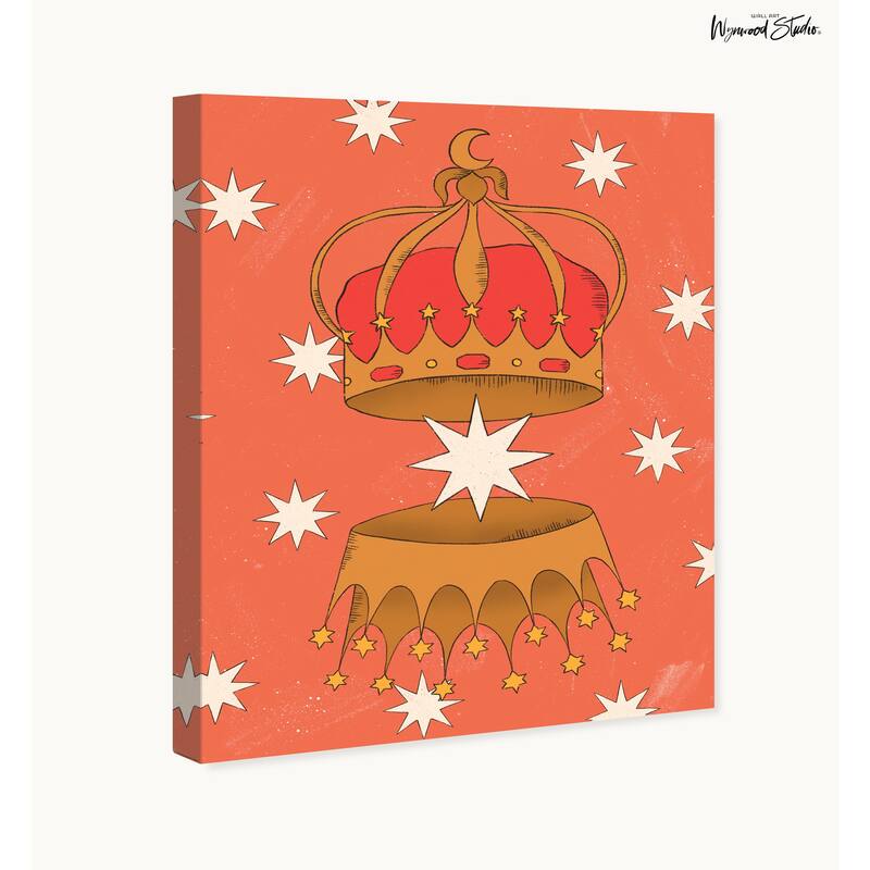 Wynwood Studio Canvas Fantasy and Sci-Fi The Kingdom Crowns Orange Wall Art Canvas Print