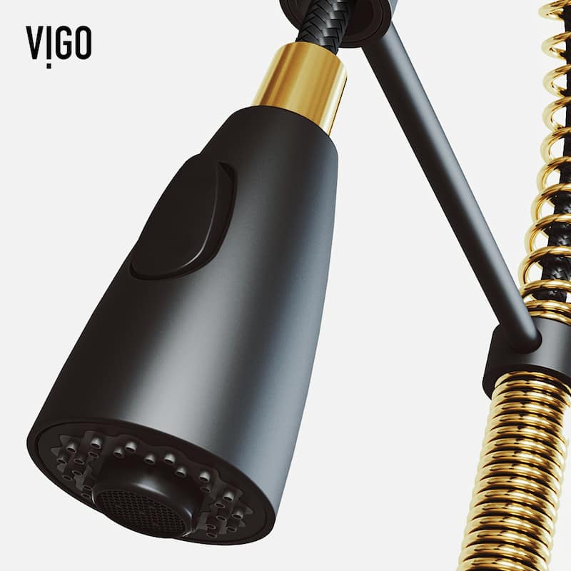 VIGO Brant 19" H Single Handle Pull-Down Sprayer Kitchen Faucet
