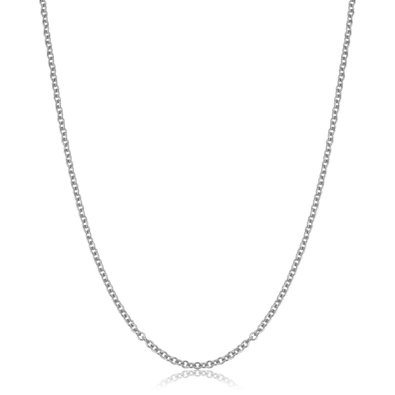 14k White Gold Filled 2.1 mm Cable Chain Pendant Necklace (14 - 30 inches)