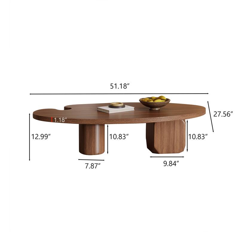 Modern 51" Coffee Table, Minimalism Wood table, Special Shaped