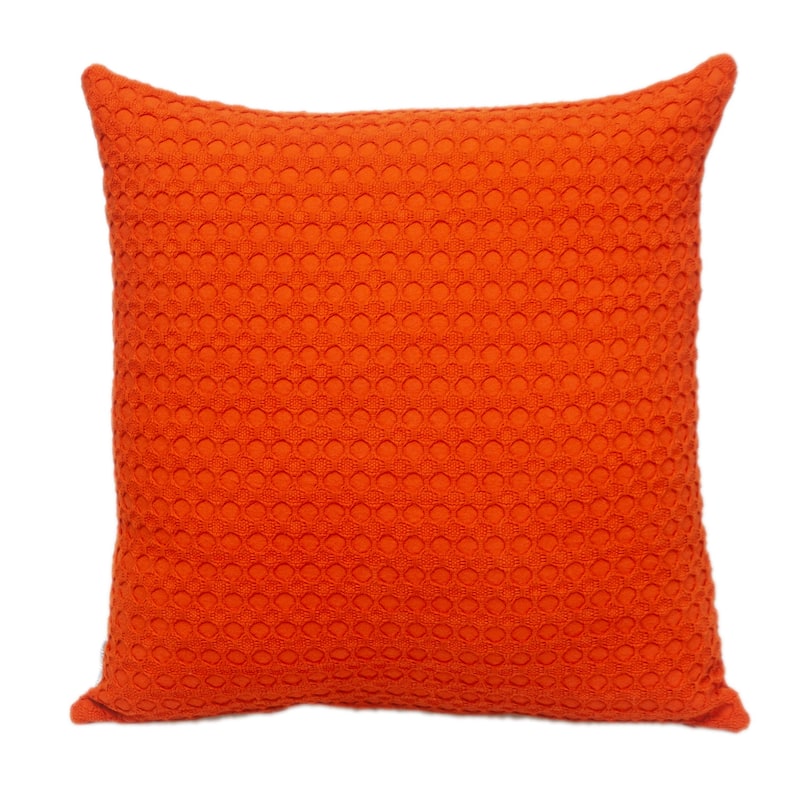 HomeRoots 20" Orange Cotton Throw Pillow With Texture
