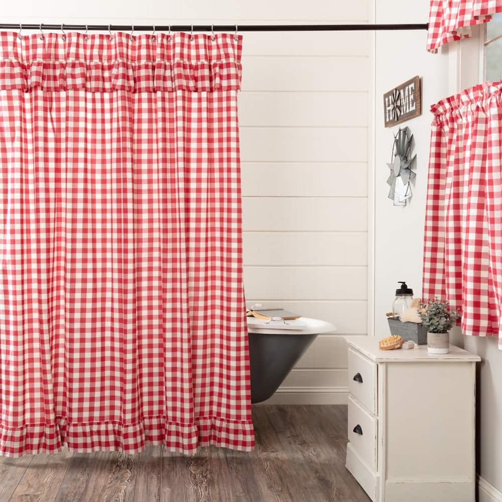 Annie Buffalo Check Ruffled Shower Curtain
