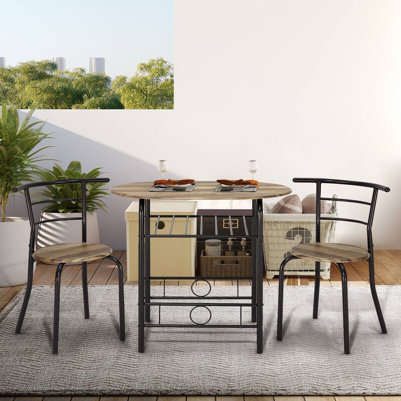 Space-Saving Dining Table Set,Ideal for Small Spaces - Featuring a Stylish Faux Marble or Wood Grain Table with Modern Chairs