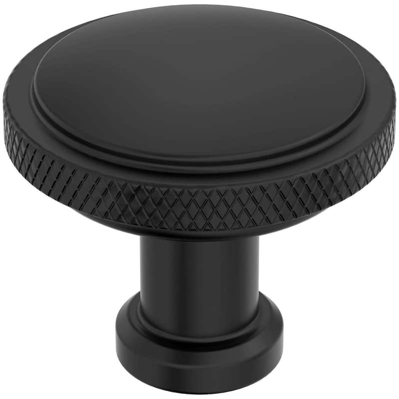 Amerock BP37740 Faraday 1-1/4" Knurled Mushroom Cabinet Knob - Matte Black