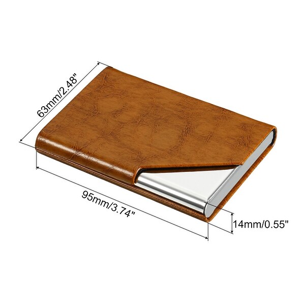 PU Leather Business Card Holders Flip Slim Pocket Name Card Case
