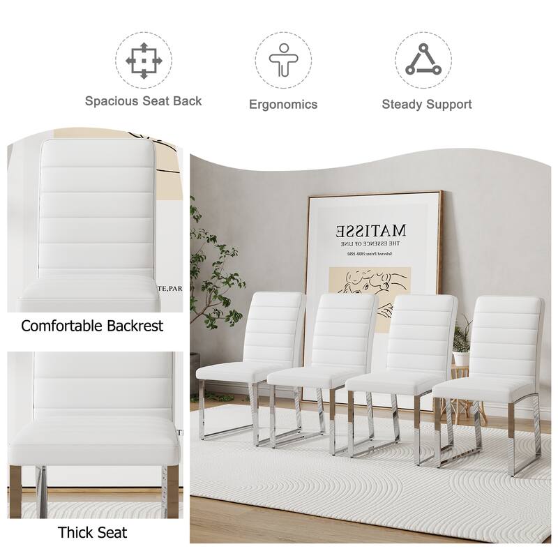 6-Pack - Heavy-duty Chairs set: 2.1" Thick Cushion, Iron Frame, Perfect for Home or Office. Classic Colors, Great Value