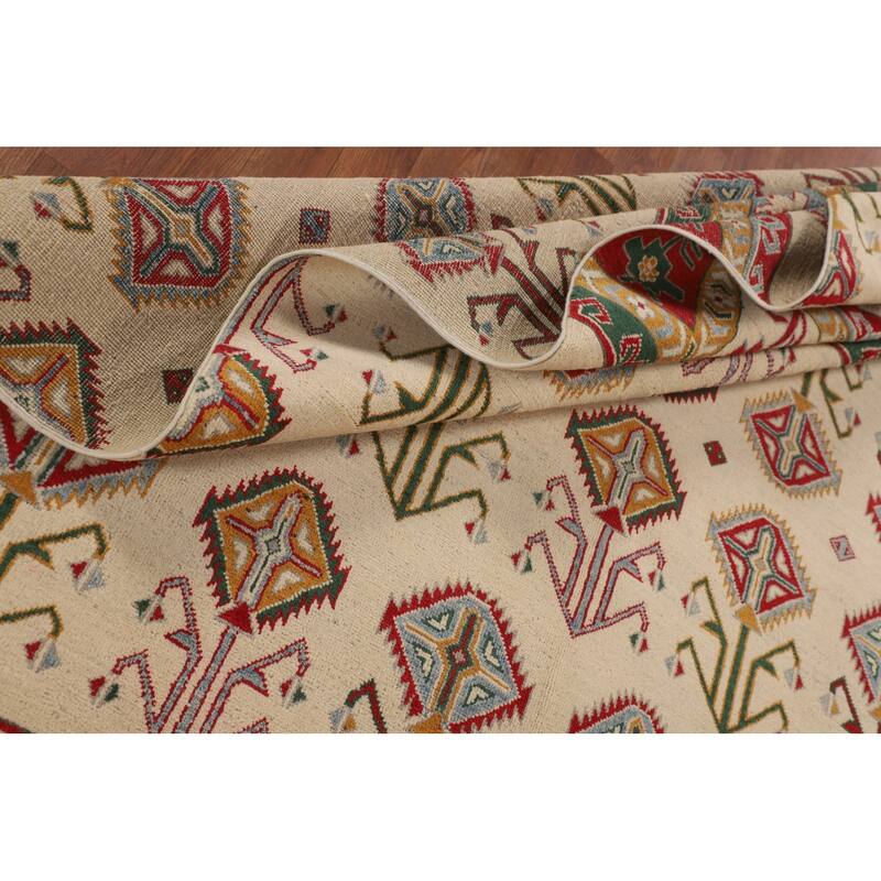 Tribal Geometric Kazak Oriental Area Rug Hand-Knotted Wool Carpet - 6'6" x 10'4"