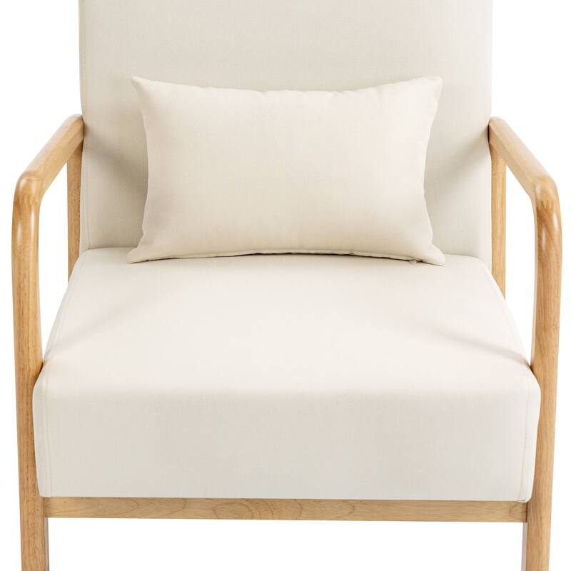 Briston 2 Set Mid Century Modern Wood Accent Chairs with pillow