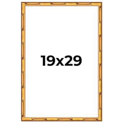 19x29 Frame Gold Bamboo Picture Frame Modern Photo Frame Includes UV Acrylic Shatter Guard Front Acid Free Foam Backing Board