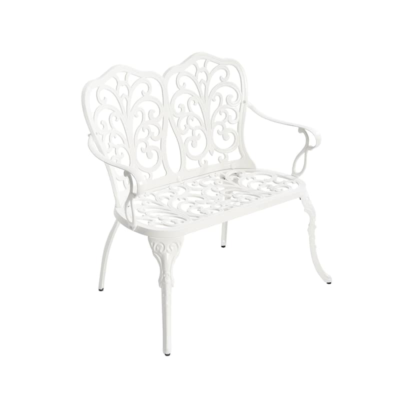 33.8 inch Aluminum Outdoor Butterfly Loveseats Garden Bench for Park,Yard