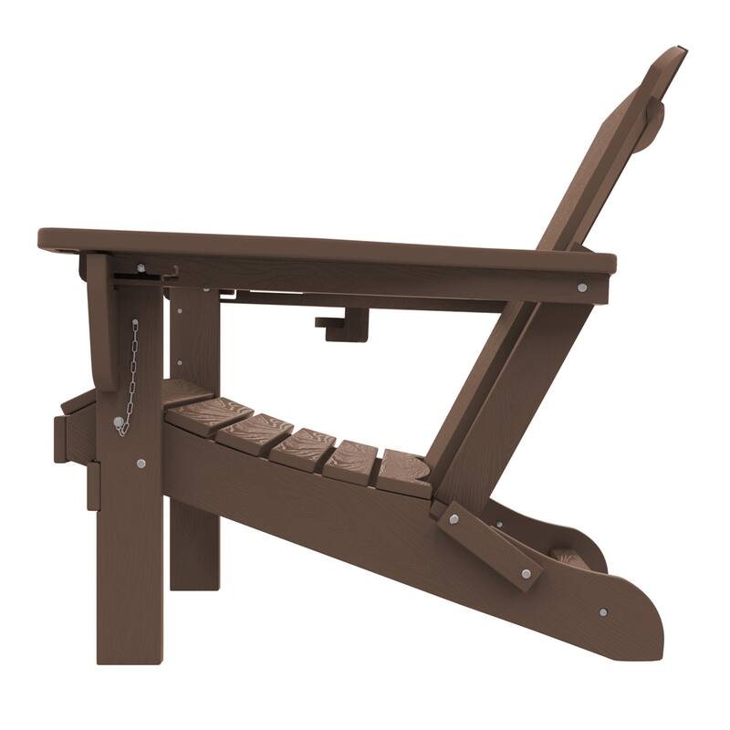 5-Piece Adjustable Plastic Patio Adirondack Chairs With Side Table Set