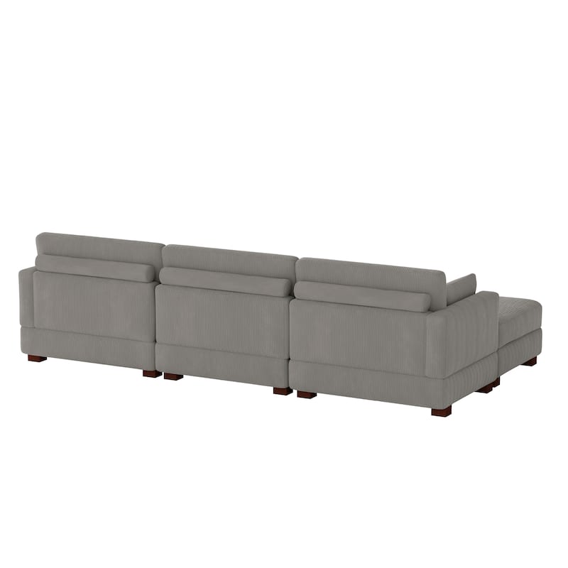 Modern U-shaped Modular Corduroy Sectional Sofa