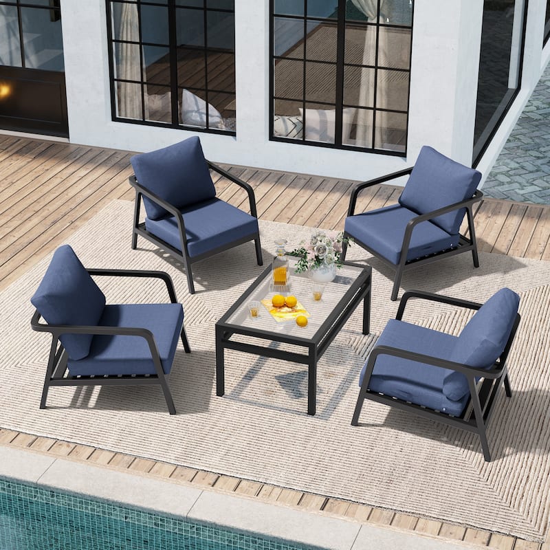 24''x24'' Outdoor Patio Seat Cushion Set with Removable Cover