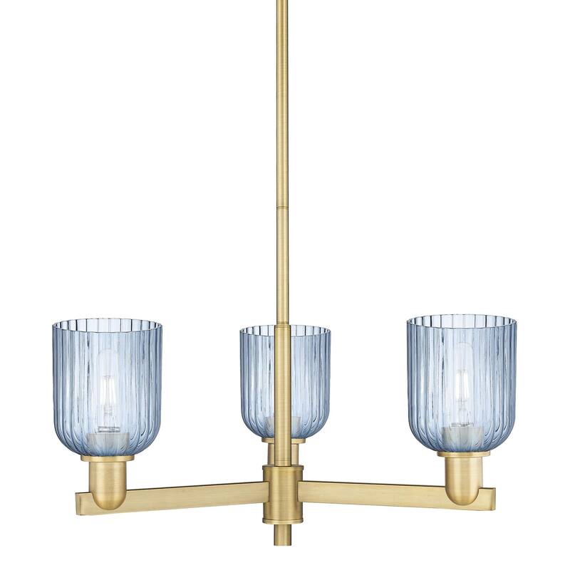 Innovations Lighting 716-3CR-9-18 Bridal Veil Chandelier Bridal Veil 3 - Brushed Brass / Blue