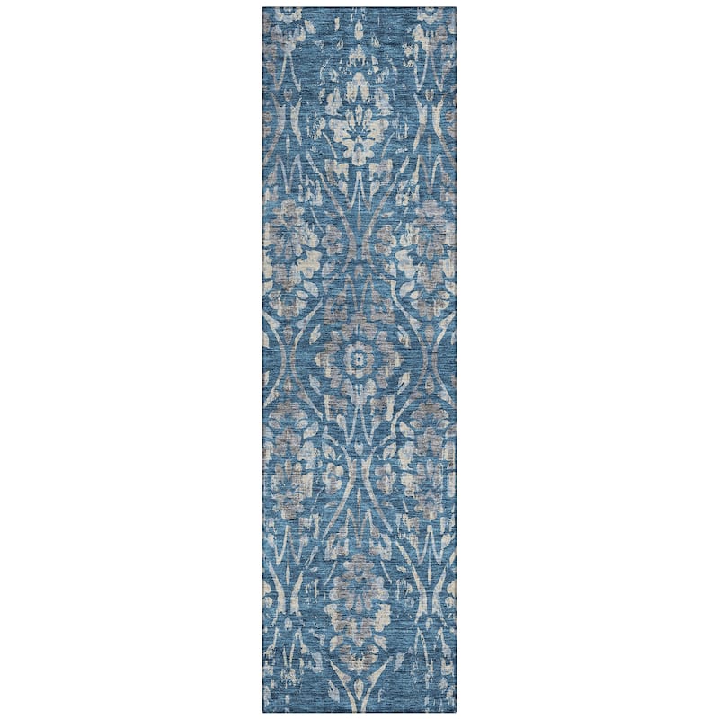 Machine Washable Indoor/ Outdoor Chantille Distressed Traditional Rug