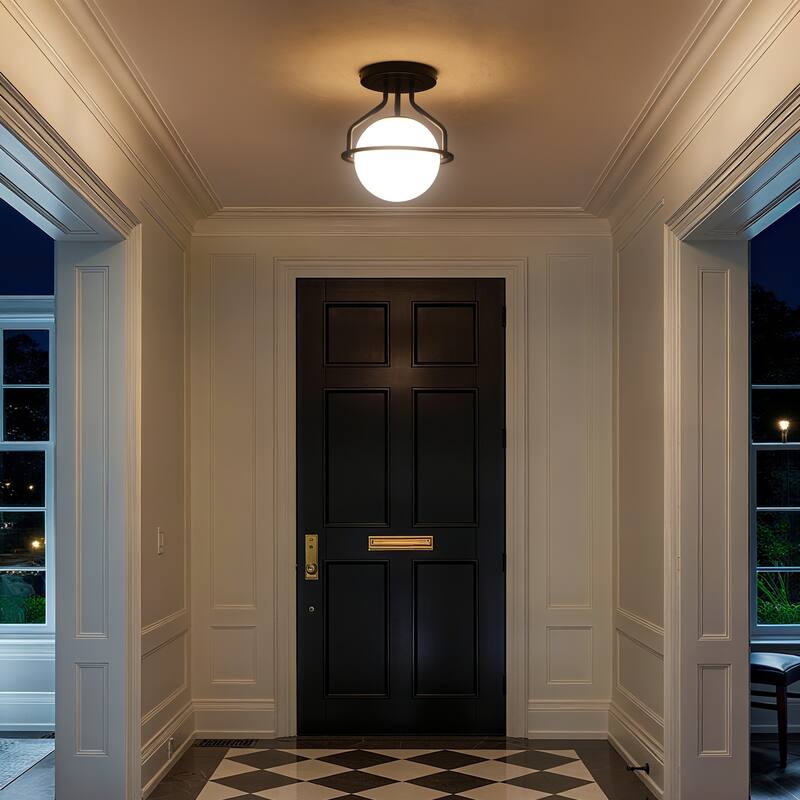 1-Lights Glass Flush Mount