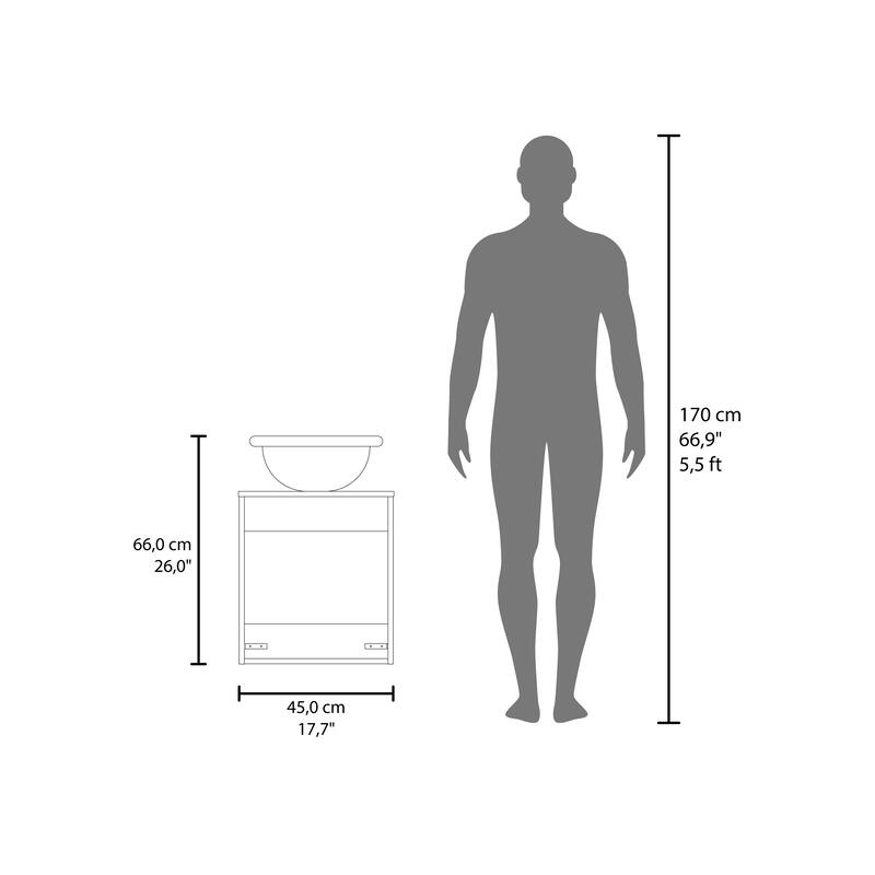 Floating,Wide One-Door Cabinet Vanity,With Wessel Sink And One Shelf, Bathroom Storage,White
