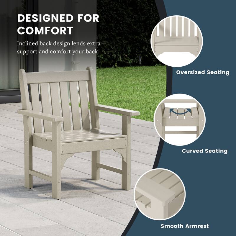 Laguna Outdoor Patio 3-Piece Garden Arm Chair Conversation Set With Side Table