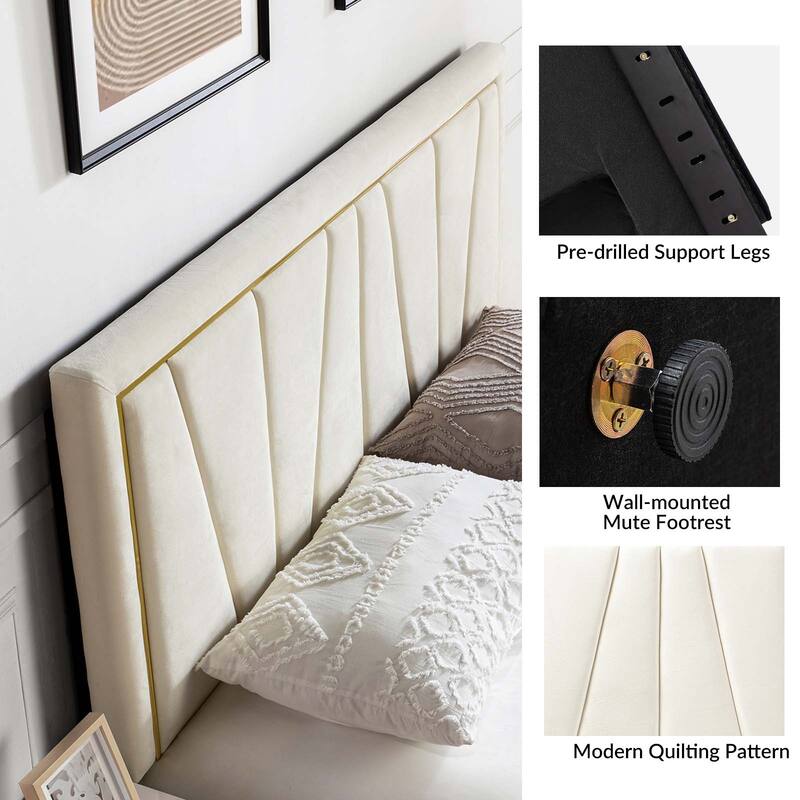 Eberhard Upholstered Tufted Contemporary Adjustable Wall-Mounted Headboard By HULALA HOME