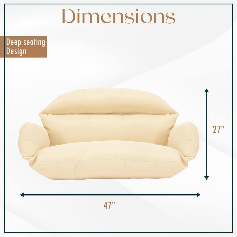 Egg Double Seat Cotton-filled Soft Swing Chair Cushion with Removable Cover, Weather-Resistant and Zipper for Indoor Outdoor