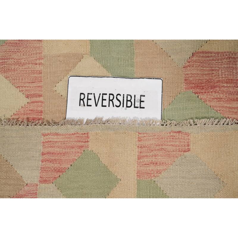 Hand Woven Oriental 100% Wool Carpet Southwestern Modern Multi-Colored Kilim Area Rug - 8' 11'' X 5' 10''