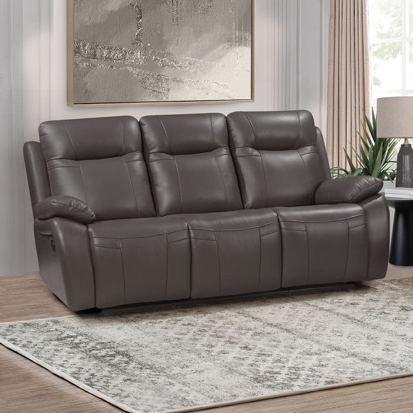 Abbyson Parker Top Grain Leather Manual Reclining Sofa Overstock