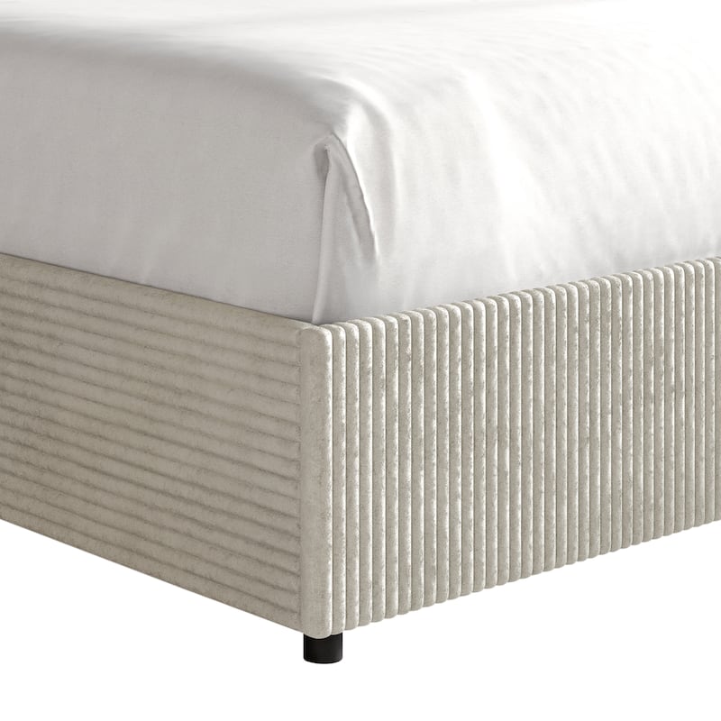 CraftPorch Luxury Wingback Platform Lift Up Storage Bed