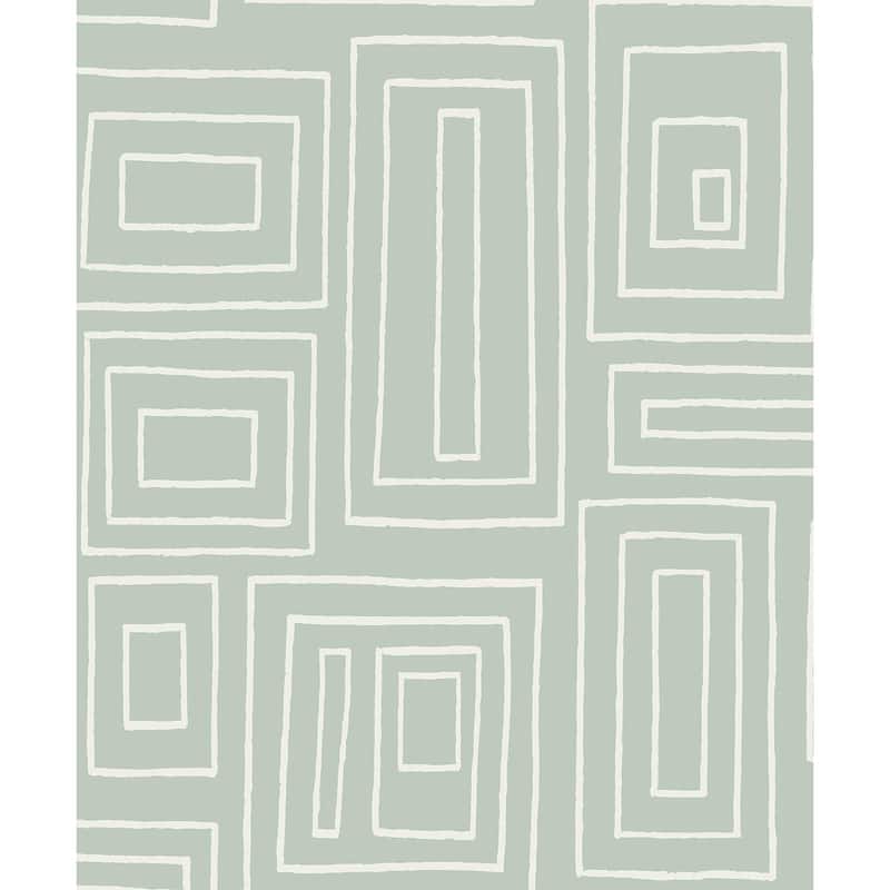 NextWall Rectangle Geo Peel and Stick Wallpaper - 20.9 in. W x 18 ft. L - 20.9 in. W x 18 ft. L - Aloe Green