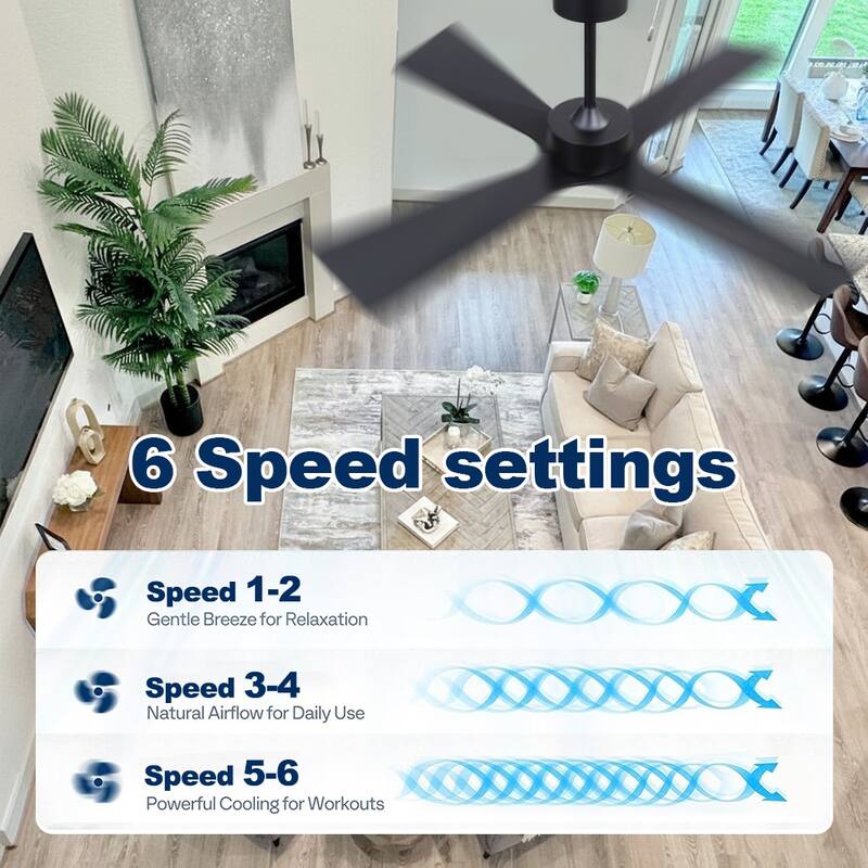 MLiAN 54 In. 4 -ABS Blades Wet Rated Outdoor Ceiling Fan with Remote