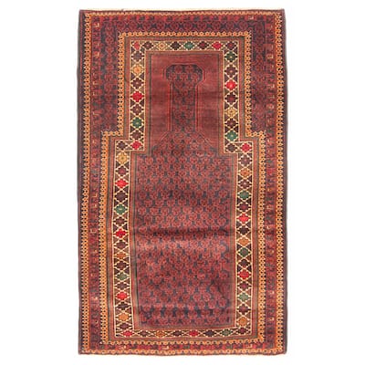 Teimani Burgundy Rug 2'11" x 4'11" - 2'11 x 4'11