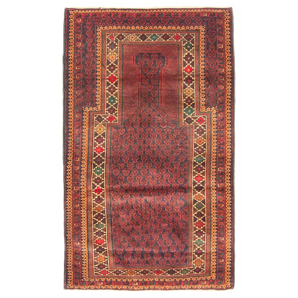 Teimani Burgundy Rug 2'11" x 4'11" - 2'11 x 4'11