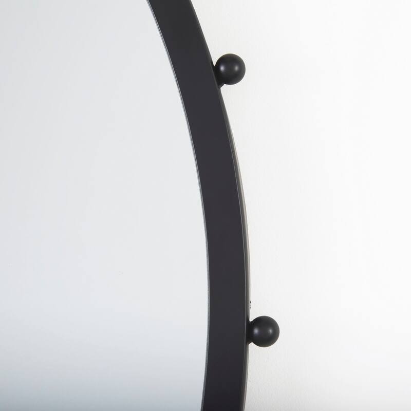 Elena Metal Beaded Frame Round Mirror